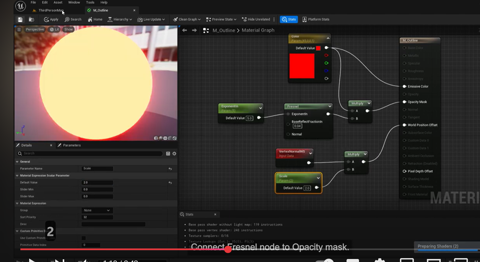 Personaggio in scena in Unreal Engine
